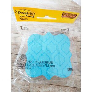 Post-it Notes Scroll Shape Notepads New 2 Pads Blue White 3”x3” Super Sticky